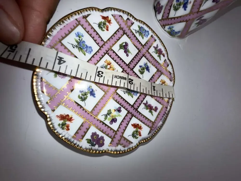 Victoria's Garden Porcelain Floral Pattern Demitasse Cup and Saucer